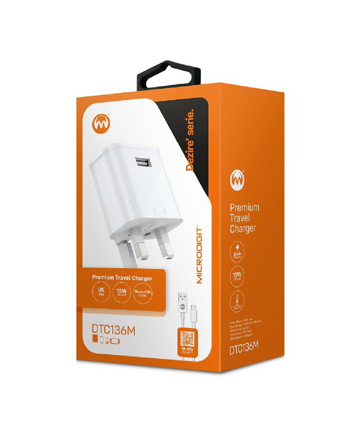 Travel Charger Microdigit Dtc136M With Micro Cable