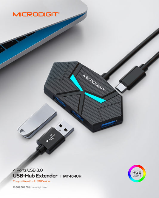 Usb-Hub Extender Microdigit MT404UH 4 Ports Usb3.0