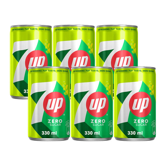 7Up Zero Zesty Lemon & Lime Flavor Zero Sugar Can 6 x 330 ml
