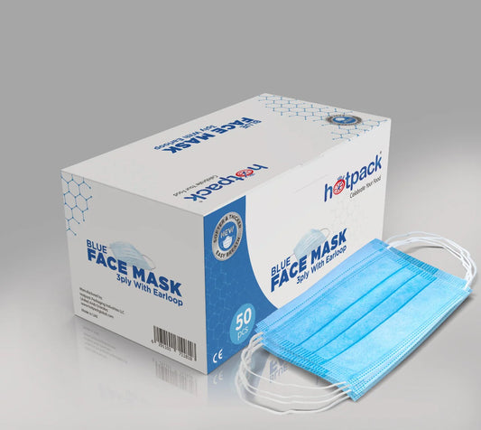 Hotpack Blue Face Mask With Ear Loop-1000 Pieces
