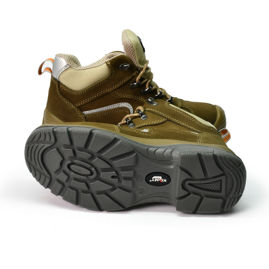 KOMY:Safety Shoes: High Ankle Brown/Black 238M Komy Pro-KMS238M