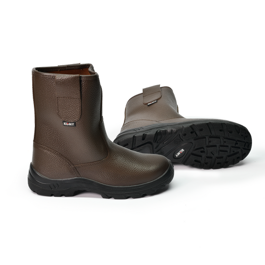 KOMY Shoes: Rigger/Welder S1 Leather Brown Kms490Rb