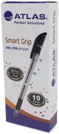 Atlas Ball Pen 0.7mm Fine BX=10 BK Smart Grip AS-BP200F-BK