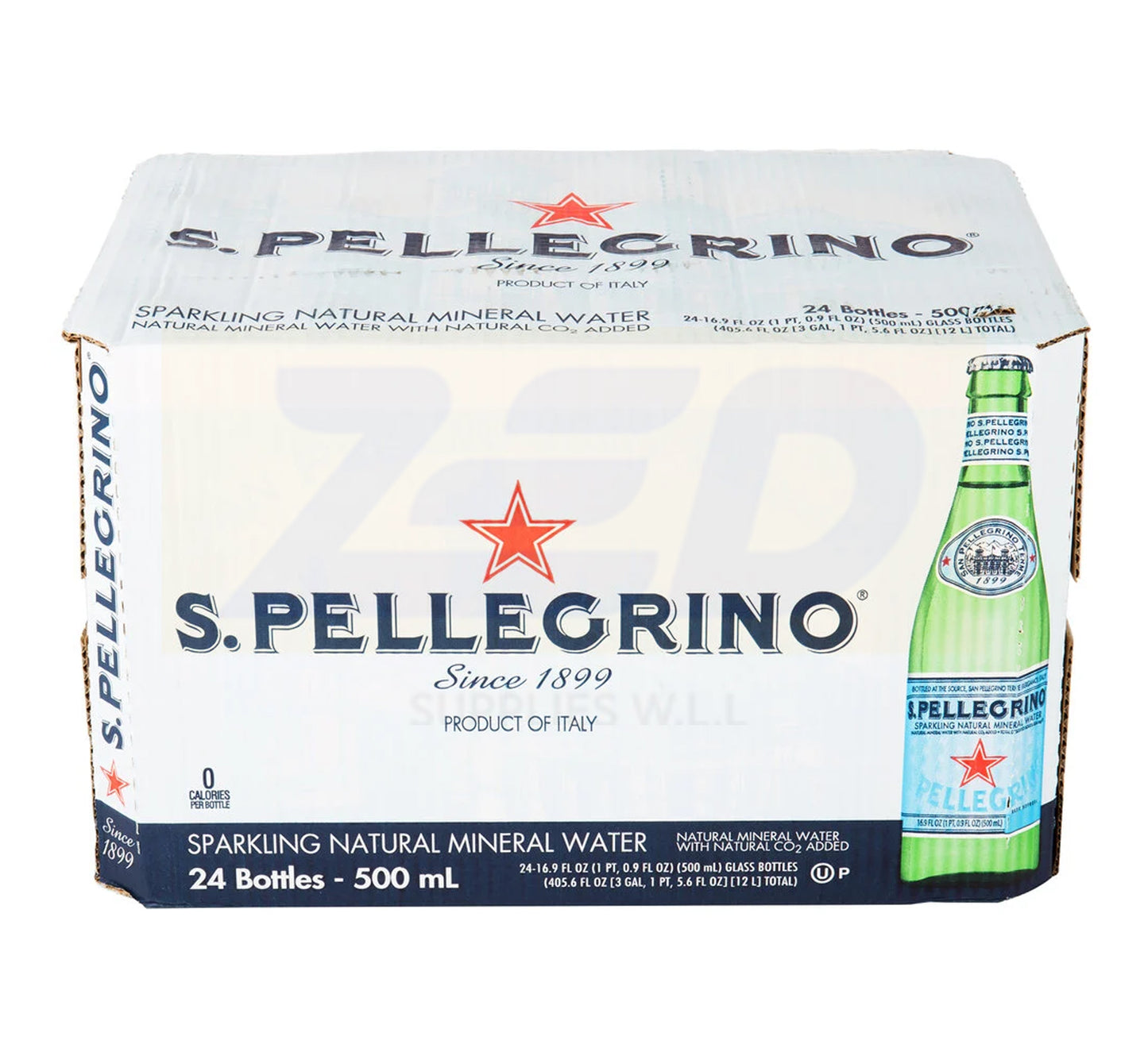 San Pellegrino Sparkling Natural Mineral Water Glass Bottle 24 x 500 ml