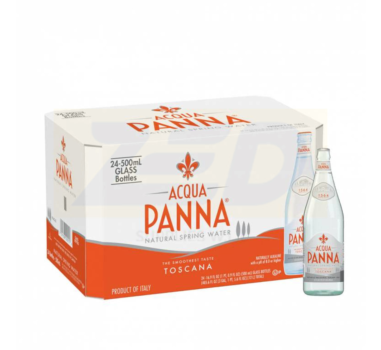 Acqua Panna Toscana Bottled Natural Mineral Water 24 x 500 ml - Glass bottle