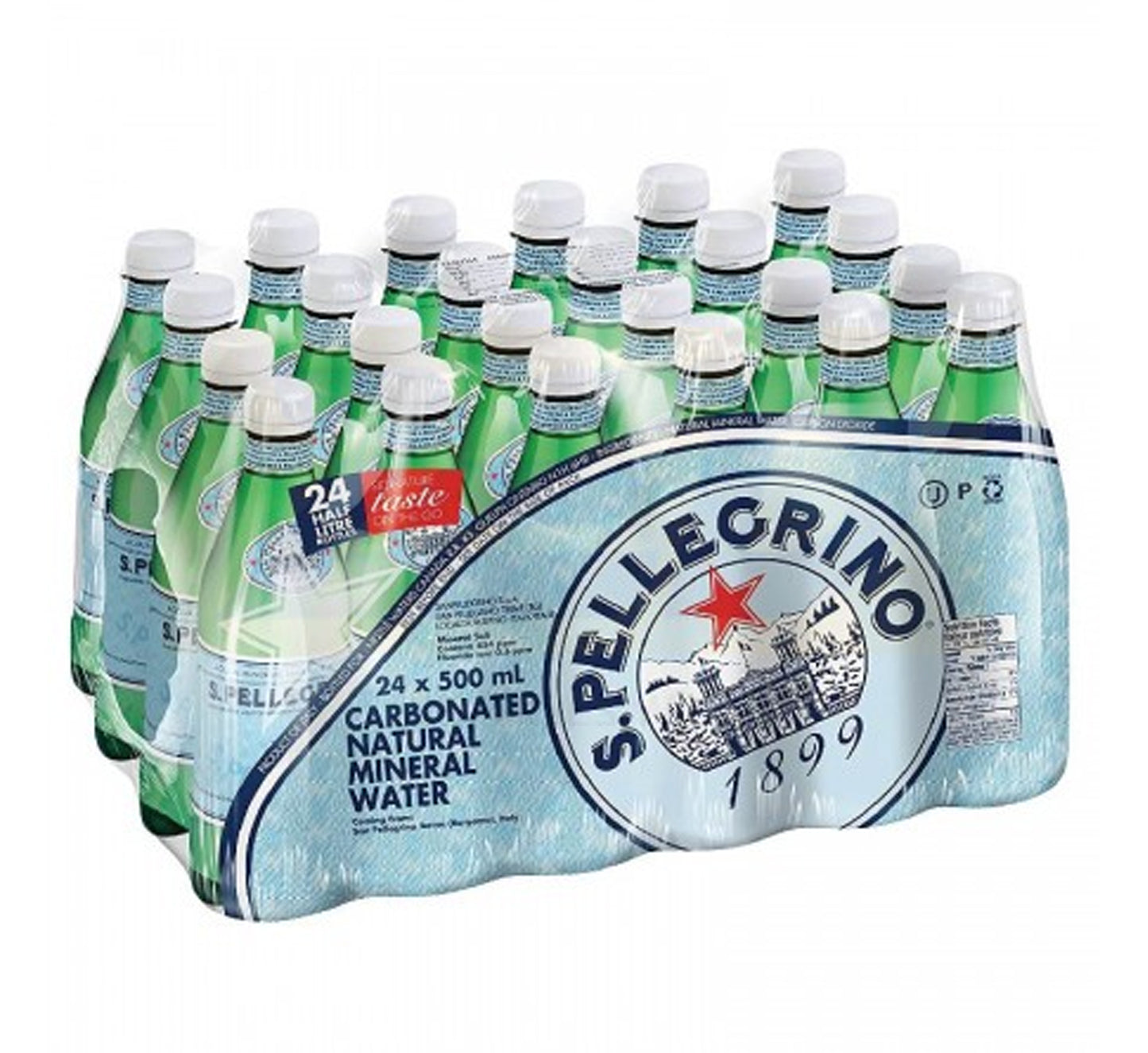 San Pellegrino Sparkling Natural Mineral Water in PET Bottle 24 x 500 ml