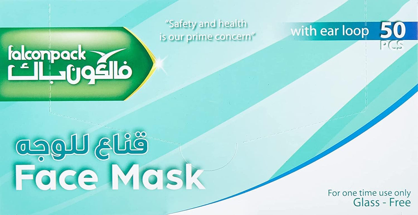 falcon face mask 50-piece with ear loop