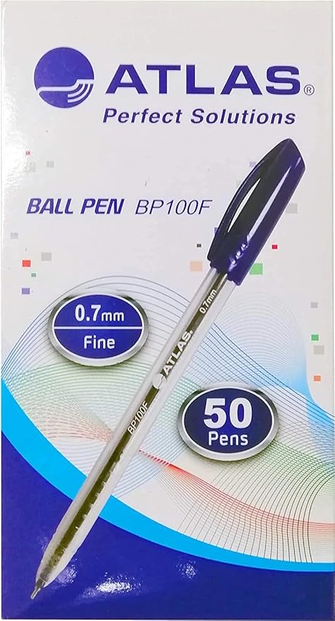 Atlas Atlas Fine Point Ballpoint Pens (0.7mm, Black) - Box of 50 AS-BP100F-BE/50P