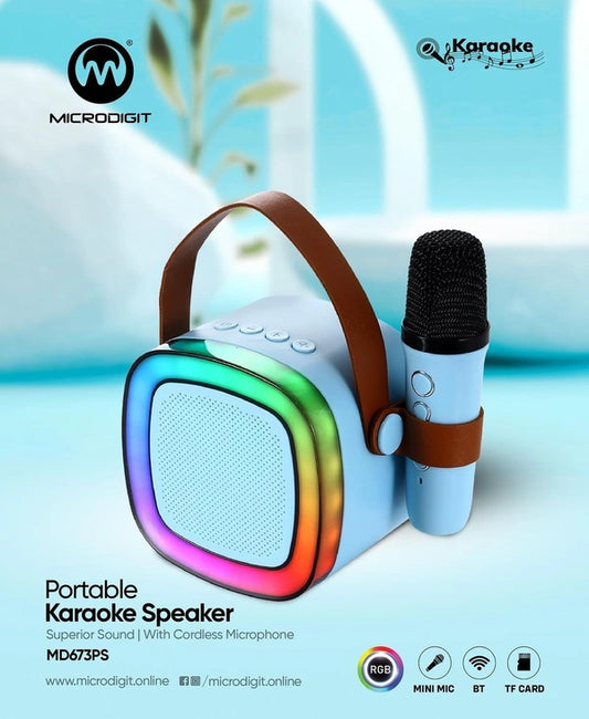 Portable Speaker Microdigit Md673Ps With 1 Wireless Mic