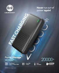 Power Bank Microdigit Md556P 20000Mah 20W Pd+Qc