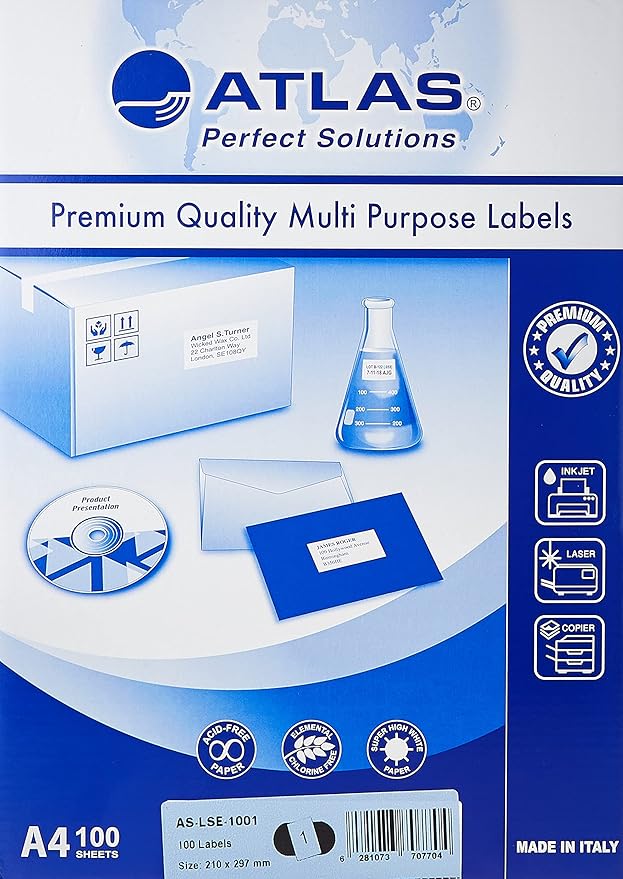 Atlas Lbl 1/ 210x297/PAK=100 sht 6281073707704