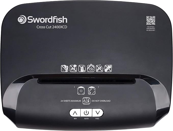Swordfish 2400XCD 24-Sheet Cross-Cut Paper Shredder with Continuous Shredding Ref: 40366