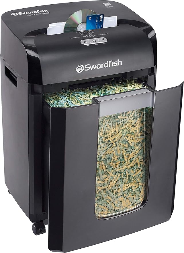 Swordfish 2400XCD 24-Sheet Cross-Cut Paper Shredder with Continuous Shredding Ref: 40366