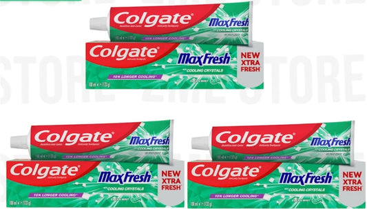 Colgate Max Fresh Green Toothpaste COOLING CRYSTALS CLEAN MINT 3 X 100 ML