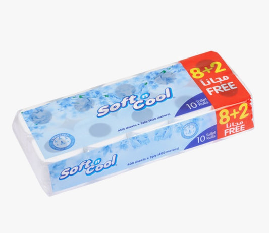 Soft N Cool Toilet Roll 400sheets X 8+2 Roll