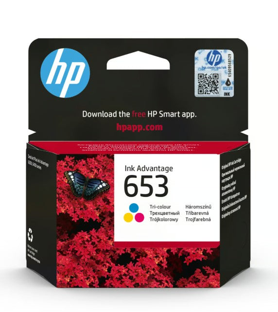 HP 653 Original Ink Cartridge, Tri-color, 3YM74AE
