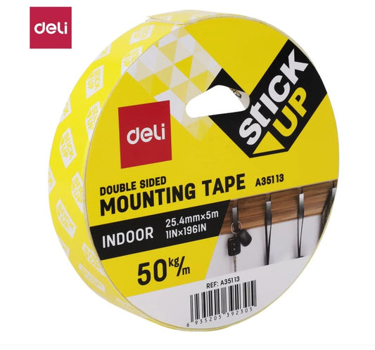 Deli Double Sided Foam Mounting Tape 25mm x 5M