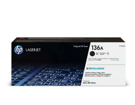 HP 136A Black Original LaserJet Toner Cartridge, W1360A