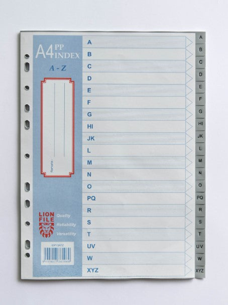 Lion file divider PP Coloured Index Divider  A-Z