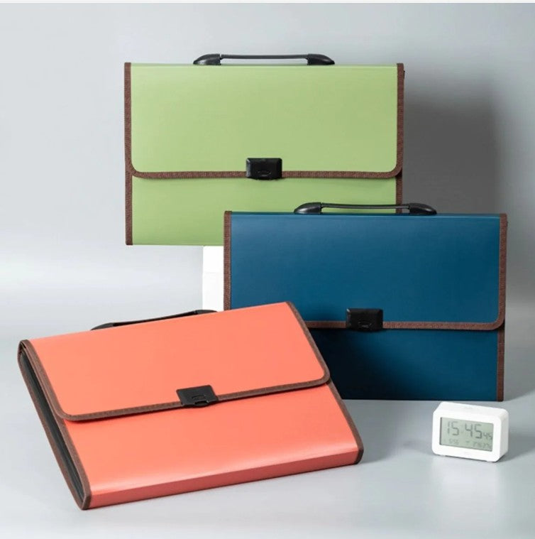 Expanding File FC 13 pocket Green Color Deli B40602