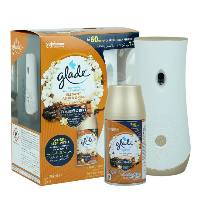 Glade Automatic Spray Unit + Refill Elegant Amber & Oud 269 ml