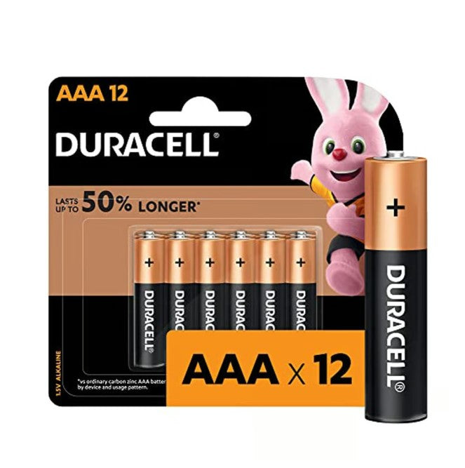 Duracell Type AAA Alkaline Batteries, pack of 12