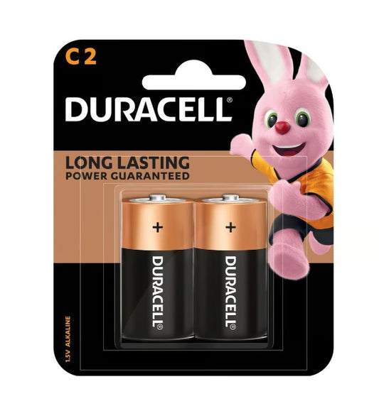 Duracell Type C Alkaline Batteries, pack of 2