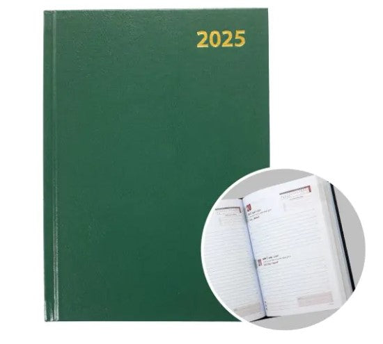 2025 A5 Foam Padded GREEN Hard Case Diary - SAT/SUN Edition