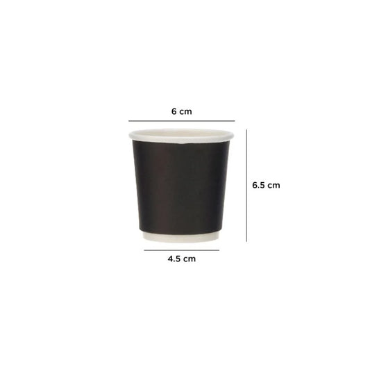 Hotpack Black Double Wall Paper Cups 4oz 1000pcs/Ctn