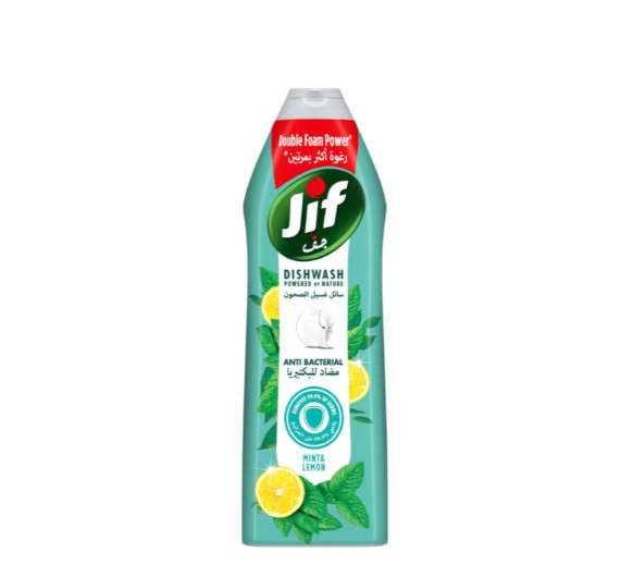Jif Antibacterial Dishwashing Liquid Mint & Lemon Double Foam Power 750 ml