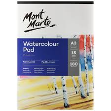 Mont Marte Watercolour Pad German Paper A3 180gsm 15sht