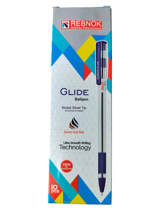 Rebnok  Glide Ball pen  SILVER TIP 10PCS pkt Green