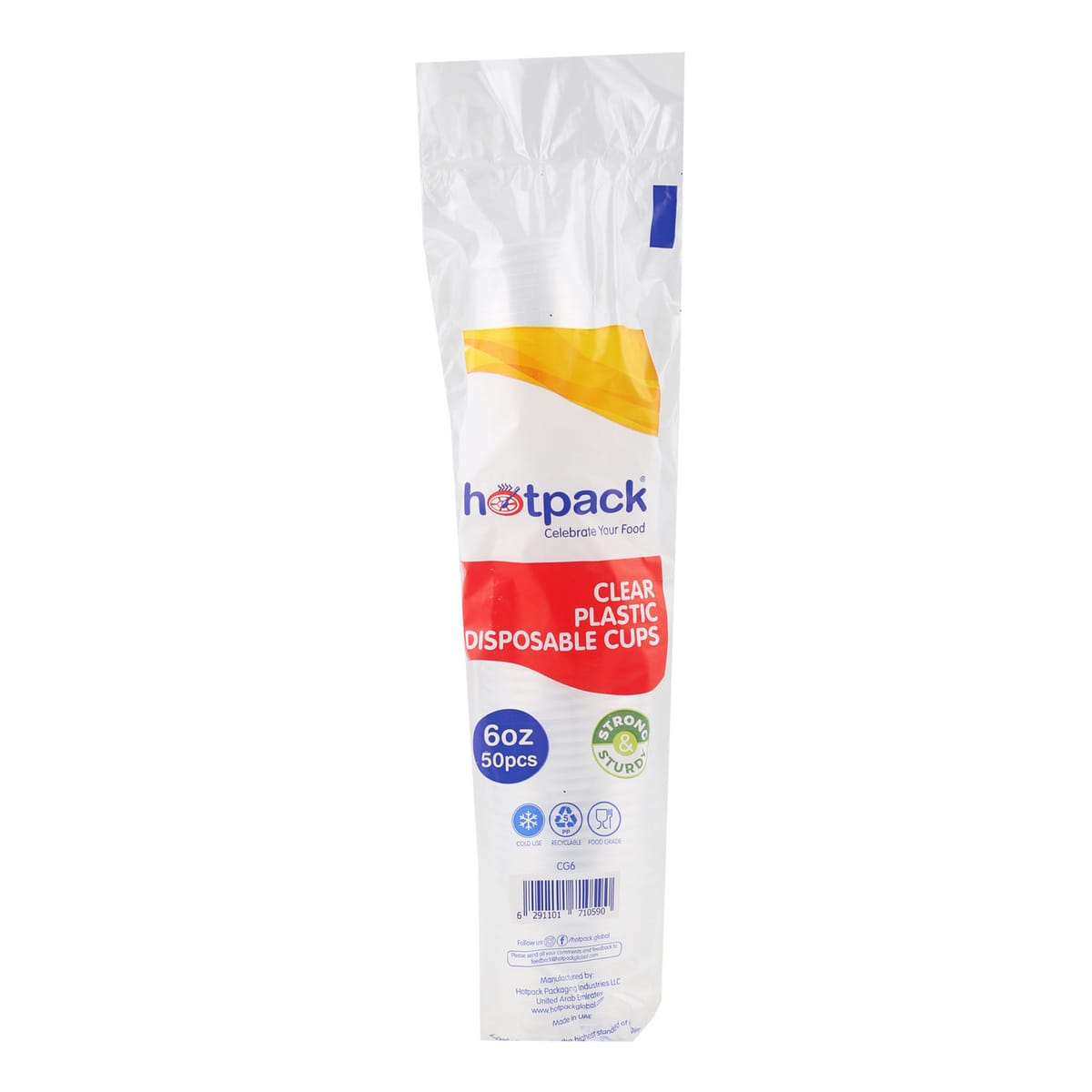 Hotpack Plastic Clear Cups 6oz 50 pcs