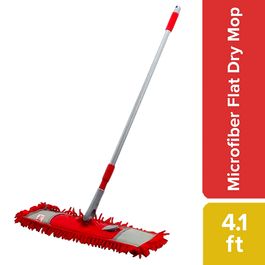 Liao Dry Floor Mop - Microfibre, Expandable, Flat, With 4.1 Feet