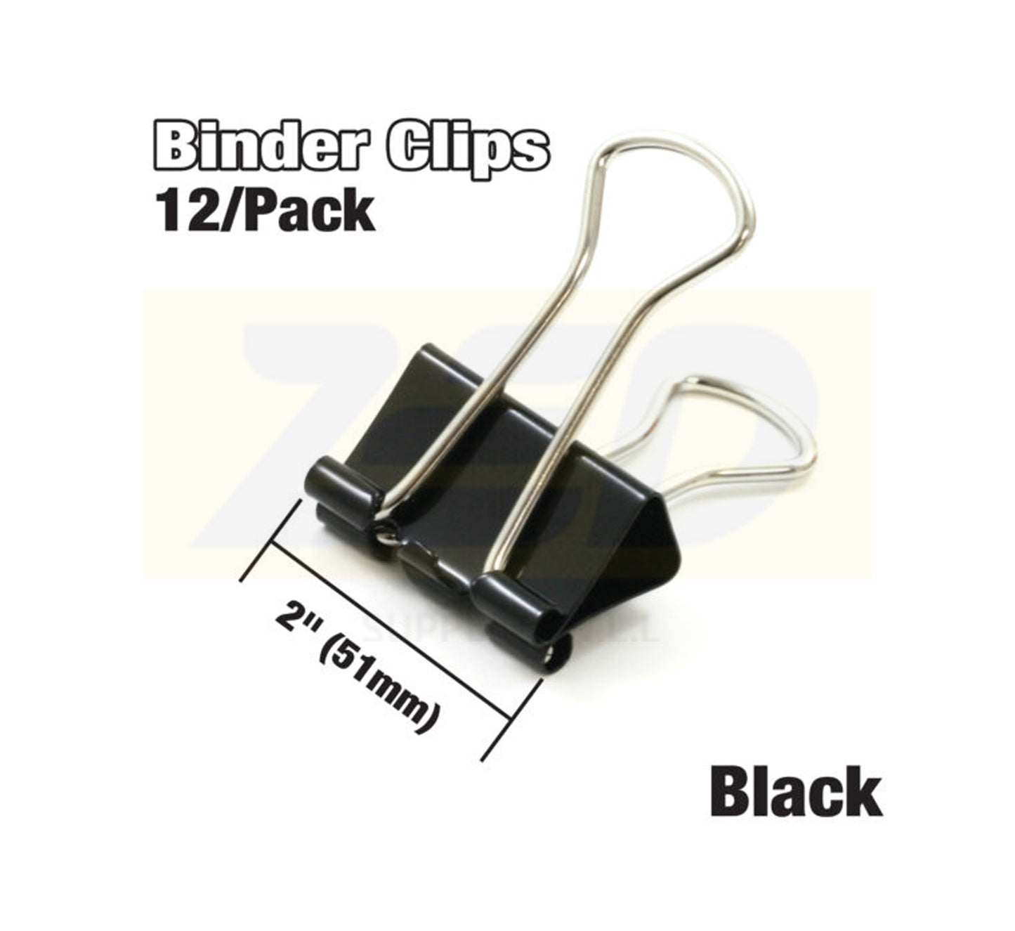 Binder Clip 51 mm 2" - 12 pc/ pkt