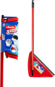 Vileda Long Handle Dust Pan With Brush Set