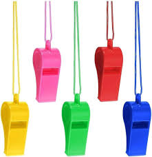 Plastic Whistle with Lanyard Assorted Colour 1pcs