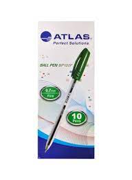 Atlas Ball Pen 0.7mm Fine BX=10 Green AS-BP100F-GN