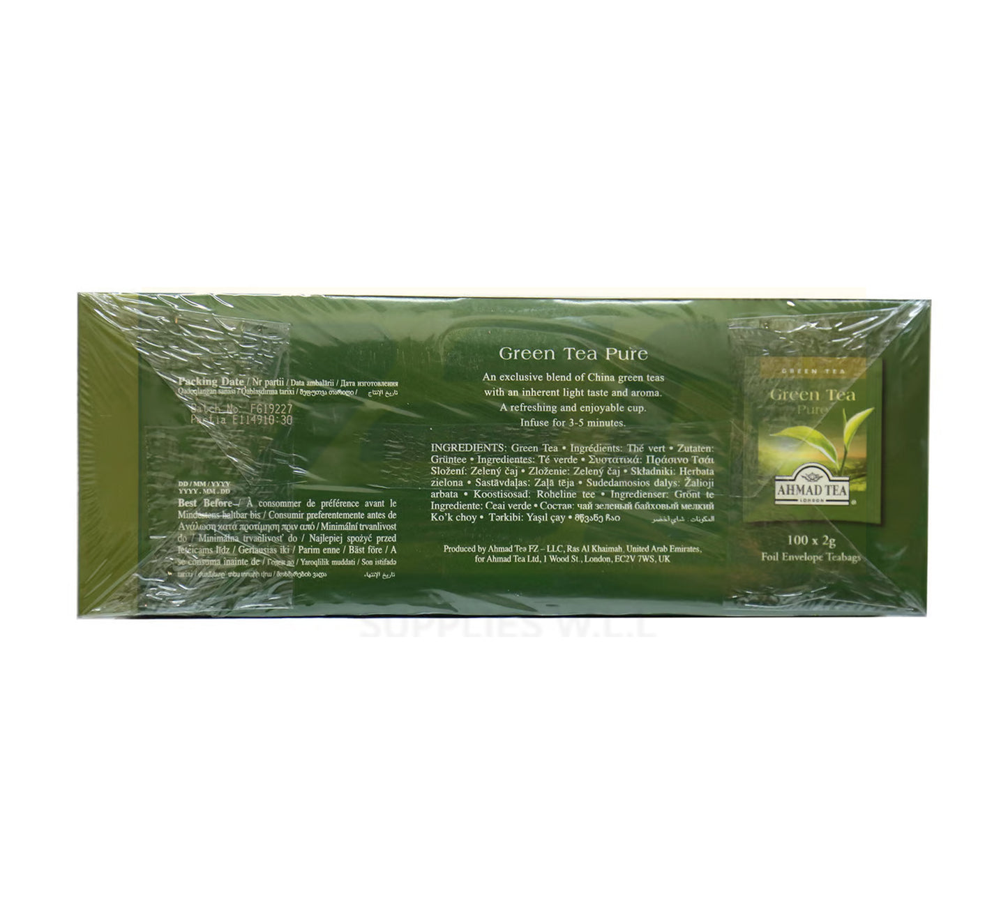 Ahmad Tea Green Tea - 100 Foil Teabags x 12 Box