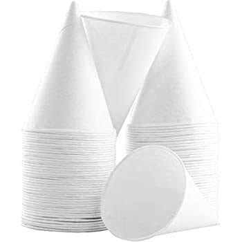 Hotpack Paper Cone Cold Water Cup 4.5 Oz 5000 Pieces White White