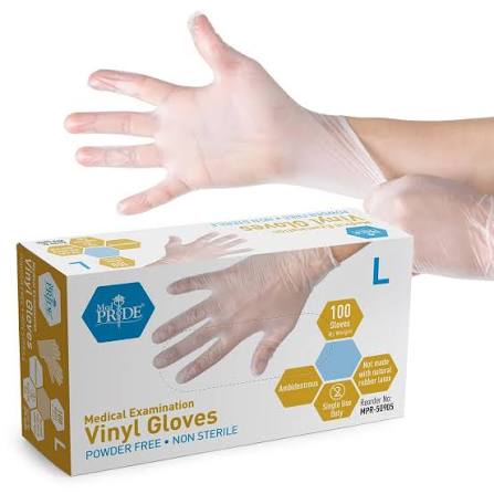 VYNYL EXAM GLOVES POWDER FREE DEN 100PCS X 10 BOX CTN