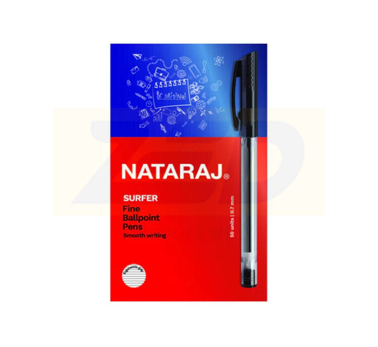 Nataraj Ballpoint Pens Surfer Fine Black 0.7mm - 50 pcs