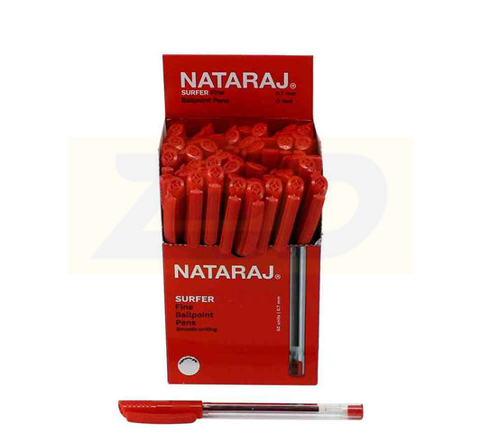Nataraj Ballpoint Pens Surfer Fine Red 0.7mm - 50 pcs