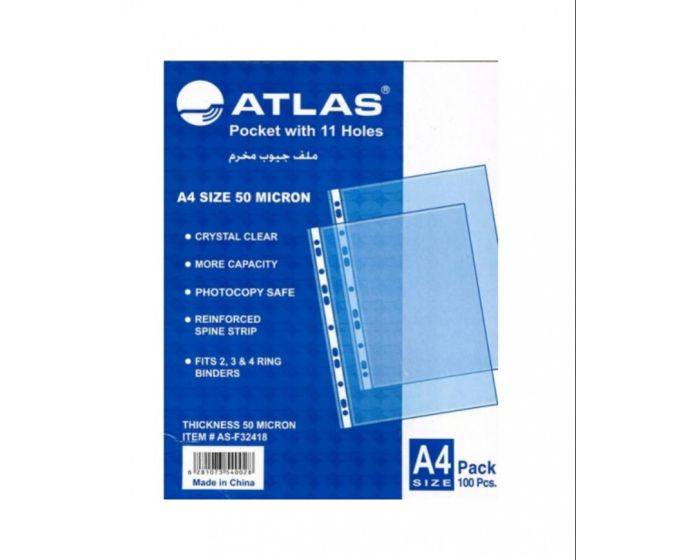 Atlas Glas Clr Pokt PP 40mic A4 Pkt=100pcs 6281073540066