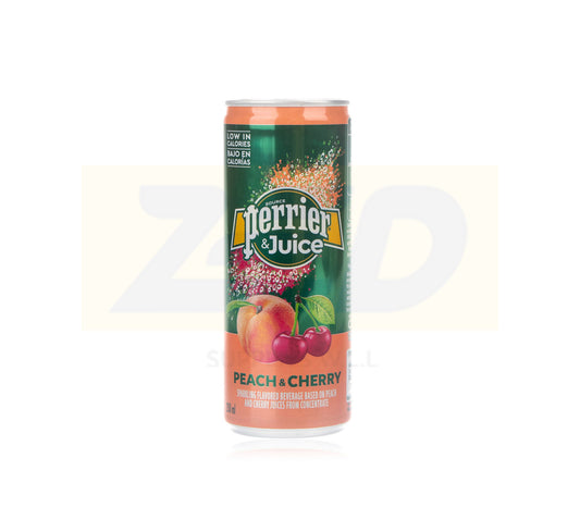 Perrier & juice, peach cherry slim can - 24 x 250 ml