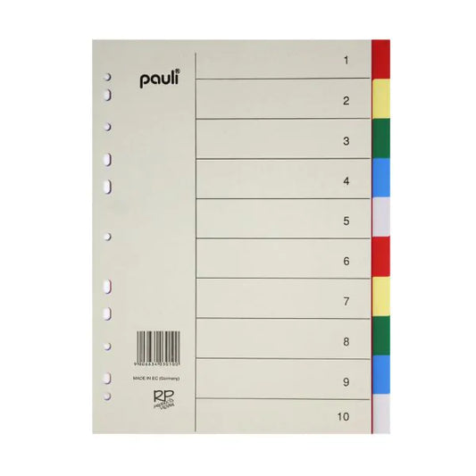 Divider 1-10 Colour Plastic Pouli