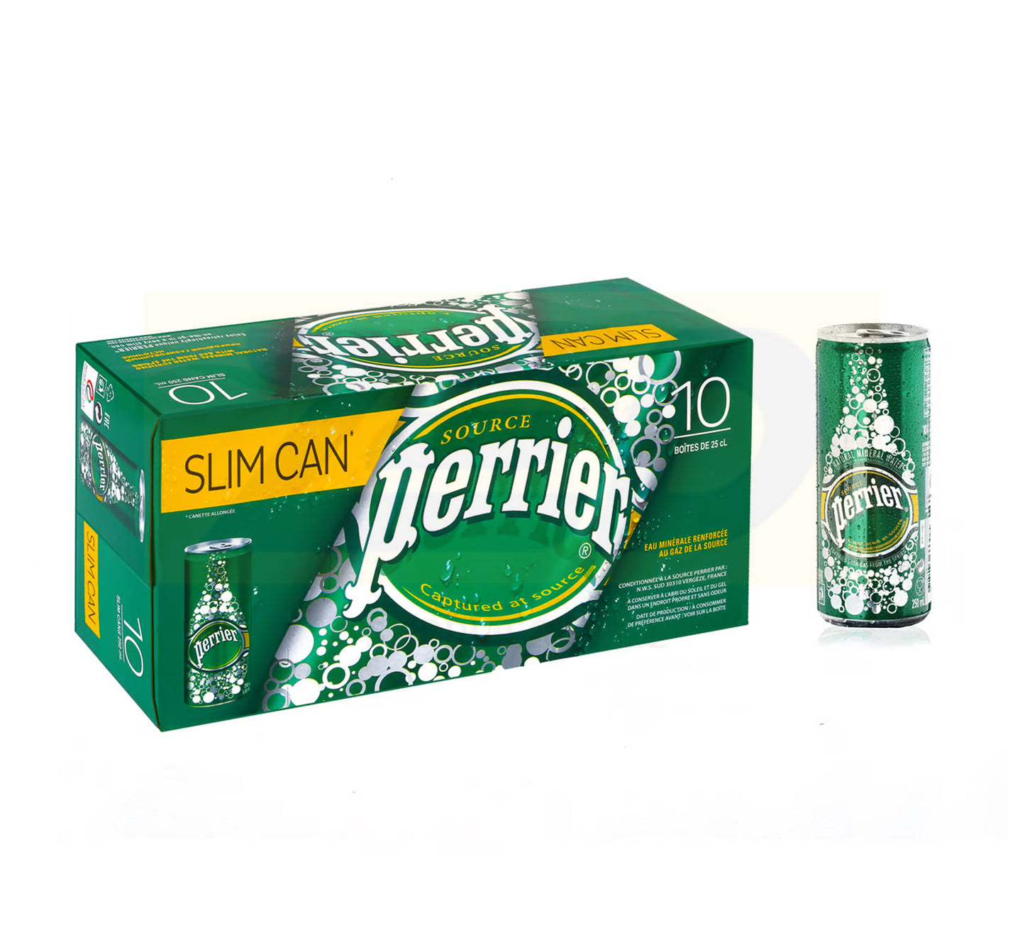 Perrier Natural Sparkling Mineral Water - Slim Can 3 x 10 x 250 ml