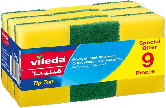Vileda Tip Top Sponge Scourer (Pack Of 9 Pcs) V-0091