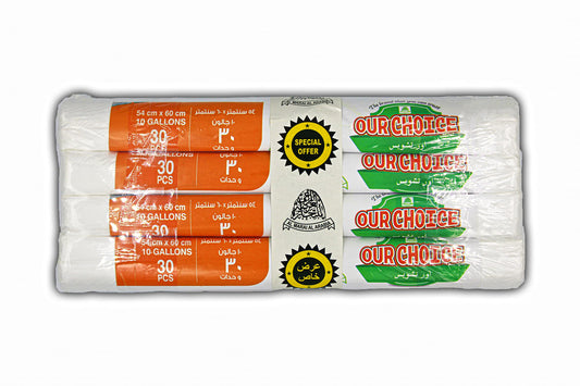 White Garbage Bags 10 Gallons 54cm x 60cm 30Pcs