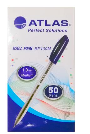 Atlas Ball Pen 1.0mm Medium BX=50 Blue AS-BP100M-BE/50P
